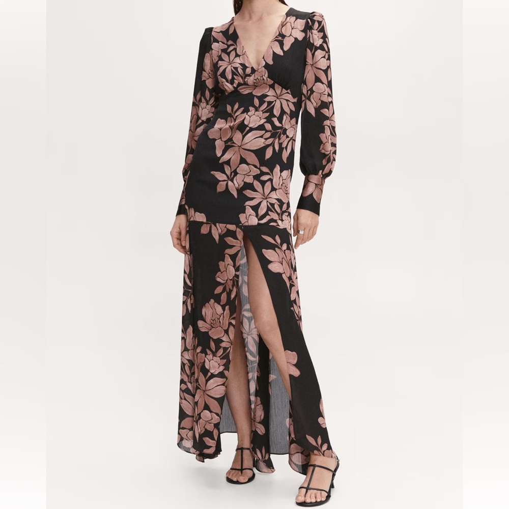 Mango Floral chiffon dress.